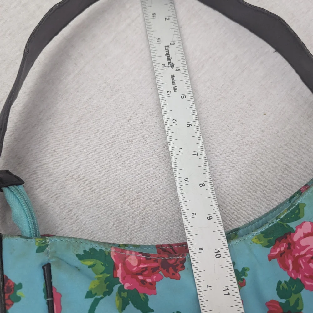 Betsey Johnson Betseyille Red Roses with Blue Background Hobo Bag